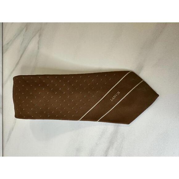 Lanvin Other - Vintage Lanvin golden brown geometric silk necktie